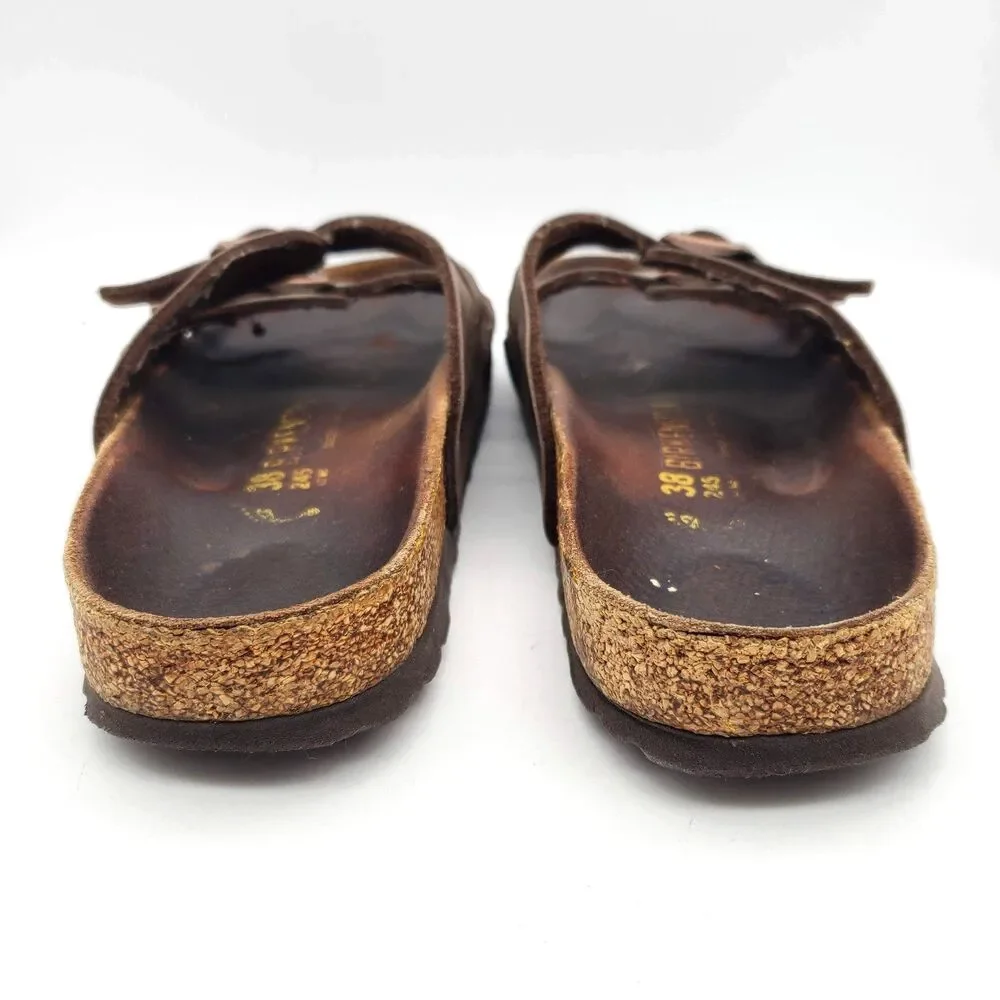 Birkenstock Women Granada Soft Footbed Brown Leather Sandals Size 38 US 7 Narrow